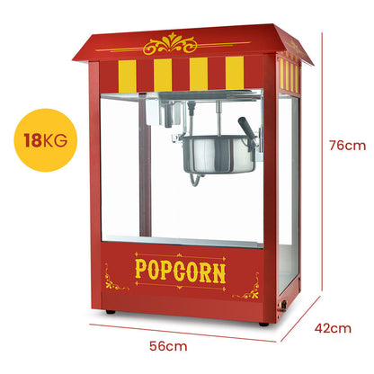 Commercial Electric Popcorn Maker with 1.44m Heating Power and 226g Kettle