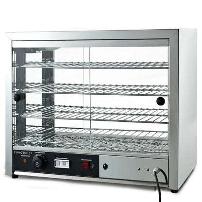 4-Tier Stainless Steel Food Warmer Display with Adjustable Shelves, 0.64m Wide