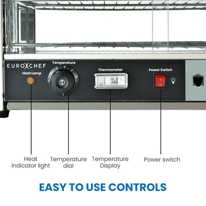 4-Tier Stainless Steel Food Warmer Display with Adjustable Shelves, 0.64m Wide