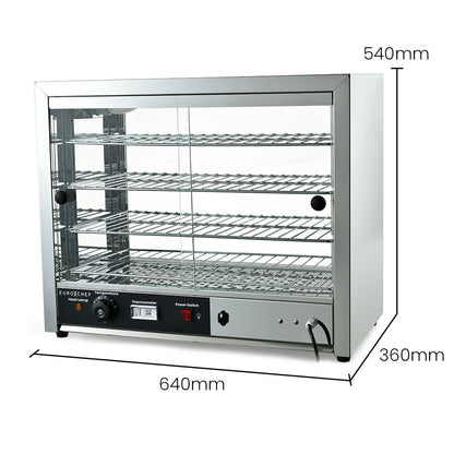 4-Tier Stainless Steel Food Warmer Display with Adjustable Shelves, 0.64m Wide