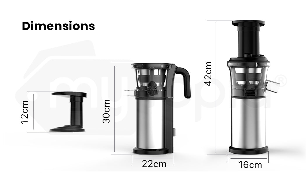 Cold Press Slow Juicer with Sorbet Function and Whole Fruit Chute, 250W Motor