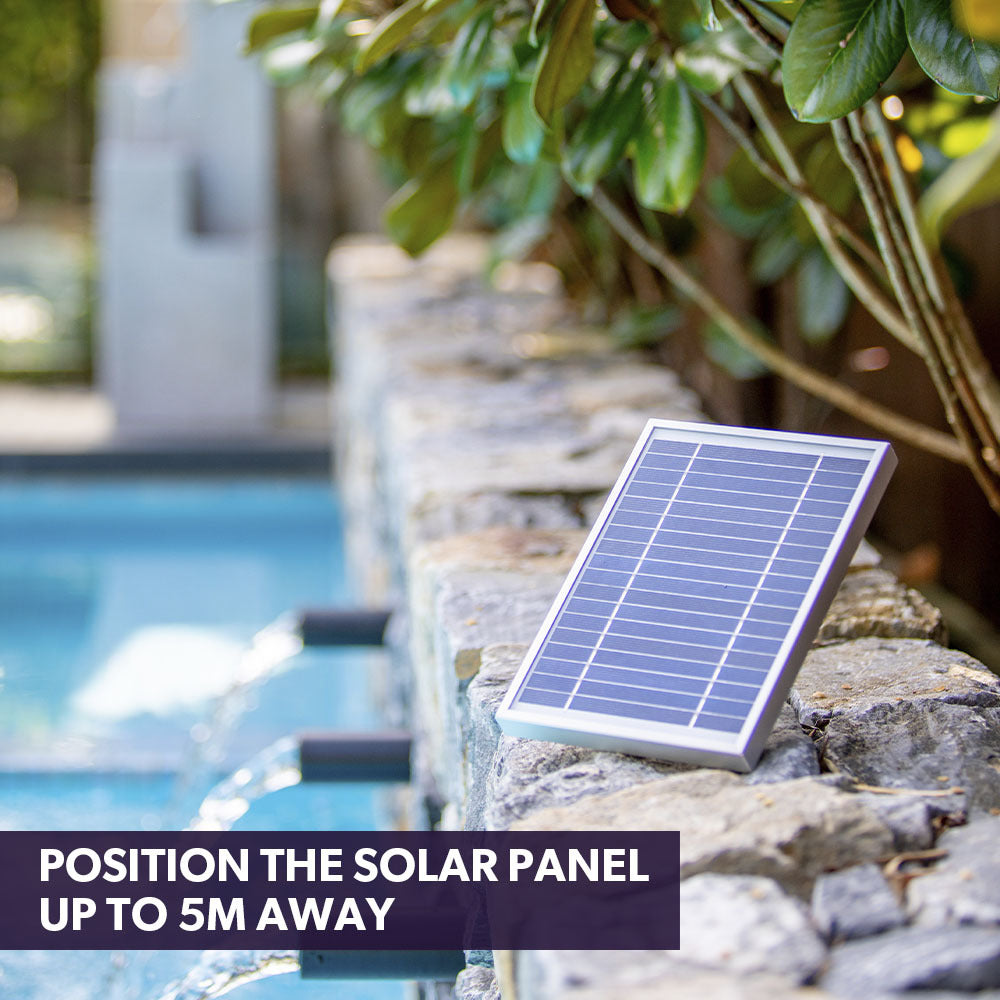 Outdoor Solar Water Fountain with LED Lights, 4-Level Cascading Design, 0.6m Panel