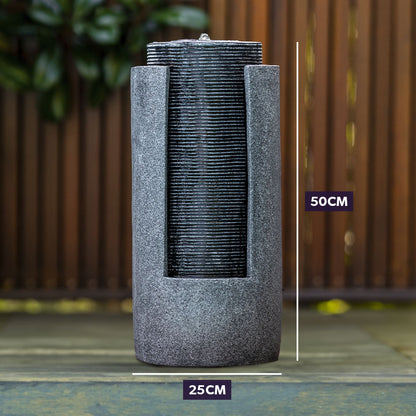 Two Tone Solar Tower Fountain with LED Lights and Panel Kit, 2m Feature