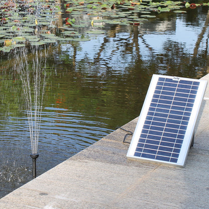 Solar Pond Fountain Pump Kit w/ Remote, 1.2m Spray, LED & Battery Backup