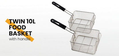 Commercial Electric Deep Fryer Twin Frying Basket Chip Cooker Fry