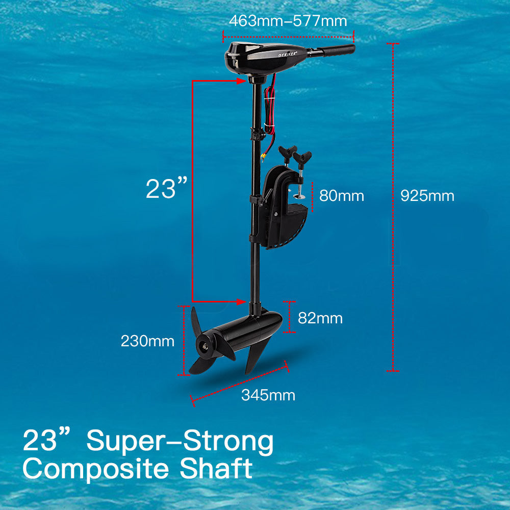 Electric Trolling Motor 20kg Thrust with 0.58m Shaft for Inflatable Boats