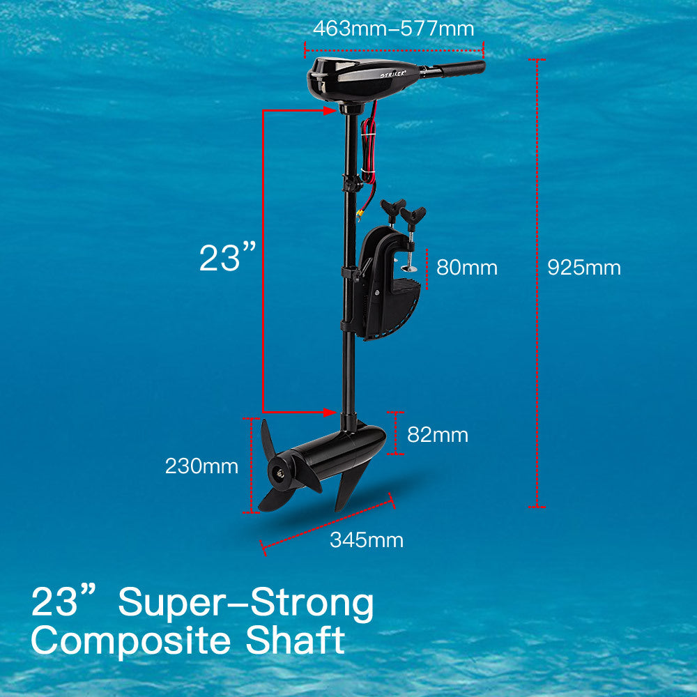60 kg Thrust Electric Trolling Motor with 0.58m Shaft for Fishing Boats