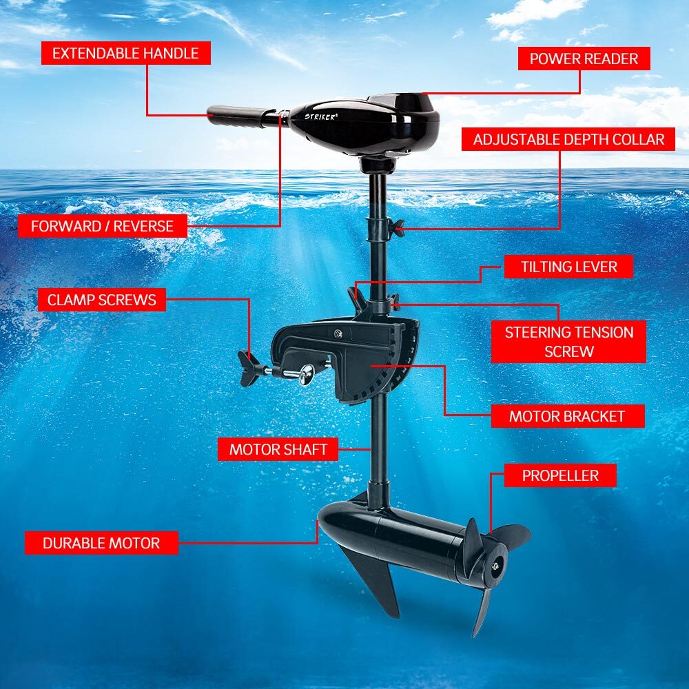 60 kg Thrust Electric Trolling Motor with 0.58m Shaft for Fishing Boats