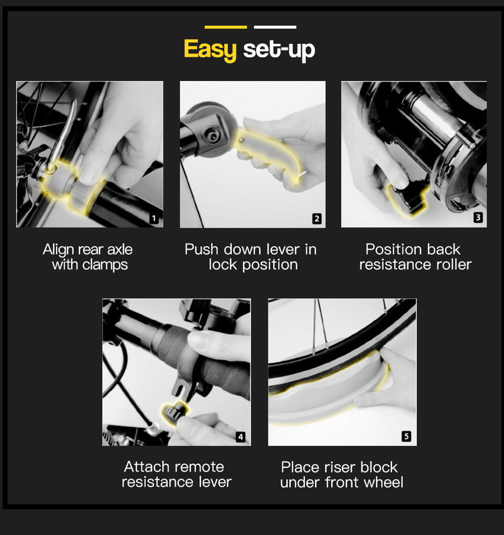 Magnetic Indoor Bike Trainer with 6 Resistance Levels, Fits 0.66m, 0.69m, 0.7m Wheels