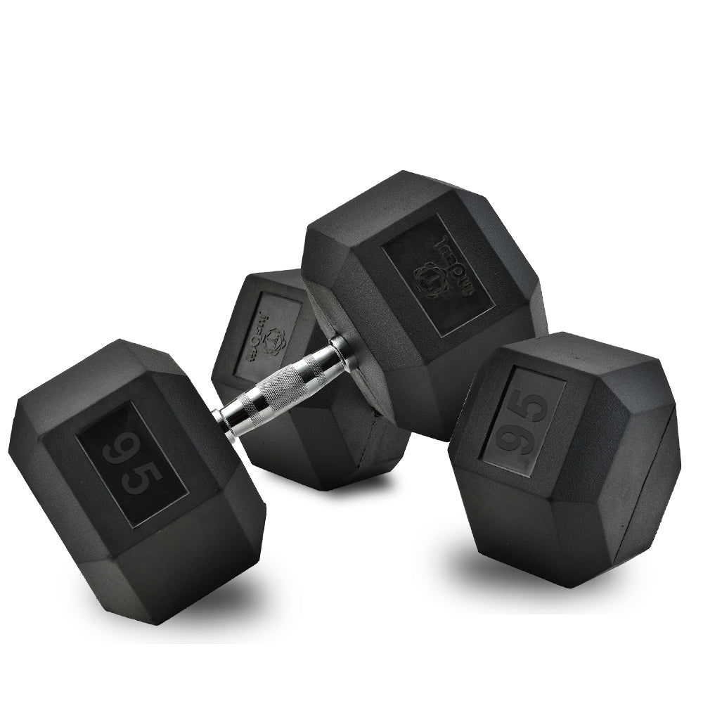 Pair of 43 kg Hex Dumbbells with Ergonomic Handles for Home and Gym Use