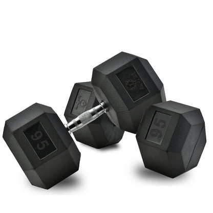 Pair of 43 kg Hex Dumbbells with Ergonomic Handles for Home and Gym Use