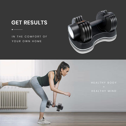 12.5kg Adjustable Dumbbell for Home Gym Fitness, 0.63m Compact Design