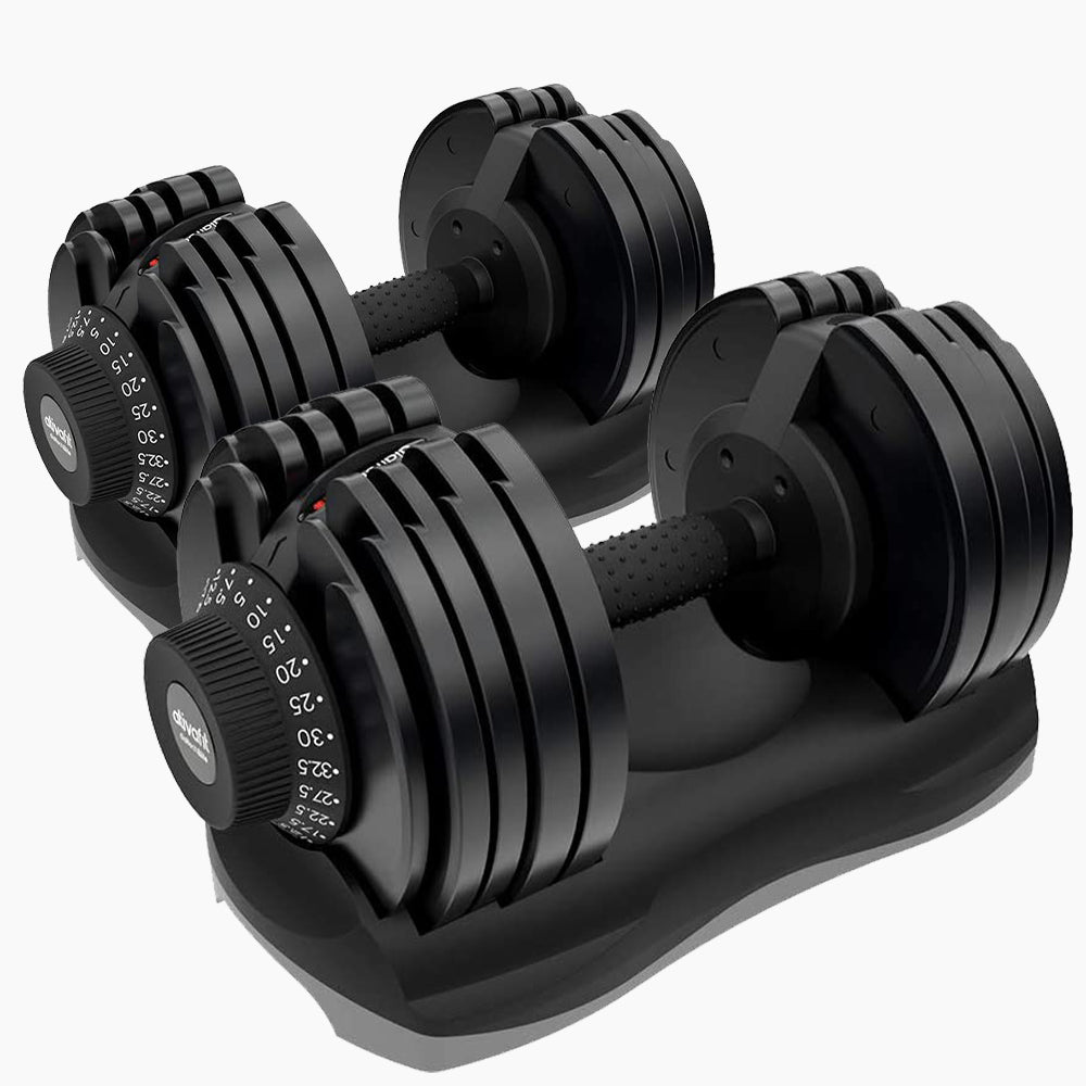 Adjustable 32.5kg Dumbbell Set for Home Gym, Quick Weight Selection System