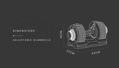 Adjustable 32.5kg Dumbbell Set for Home Gym, Quick Weight Selection System