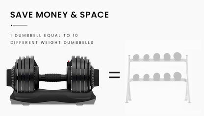 32.5kg Adjustable Dumbbell with Quick-Select Dial for Home Gym Fitness