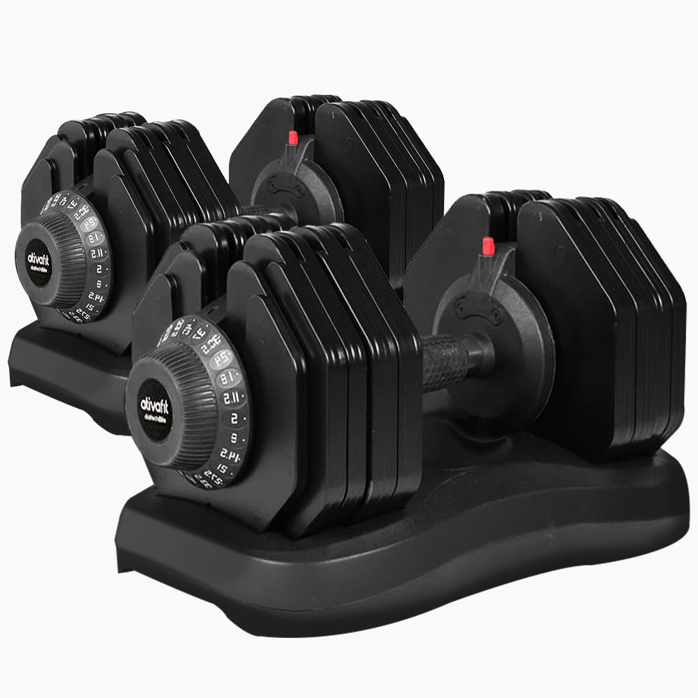 Adjustable 0.04m Dumbbell Set, 2 x 40kg Weights for Home Gym Fitness Training