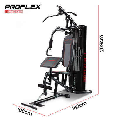 Multi-Station Compact Home Gym Set, 150lbs Weight Plates- M8000