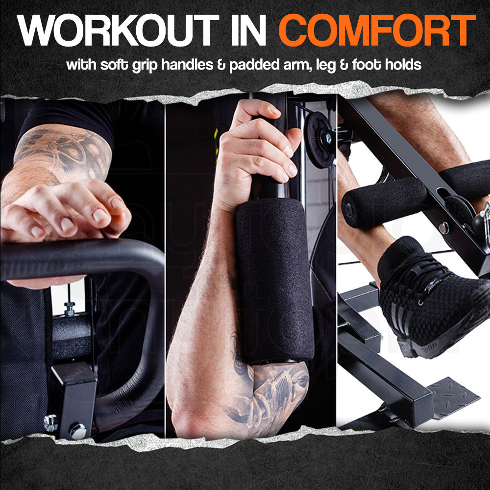 Multi-Station Home Gym with Punching Bag & Speedball - 1.5m² Space Saver