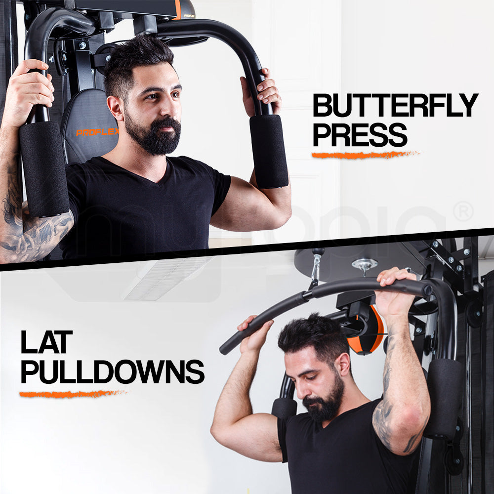 Multi-Station Home Gym with Punching Bag & Speedball - 1.5m² Space Saver
