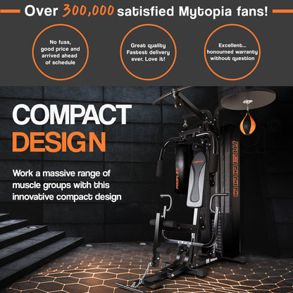 Multi-Station Home Gym with Punching Bag & Speedball - 1.5m² Space Saver