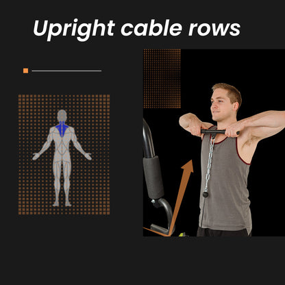 Multi-Station Home Gym with Adjustable Weights and Cushioned Supports