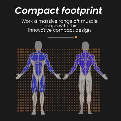 Multi-Station Home Gym with Adjustable Weights and Cushioned Supports