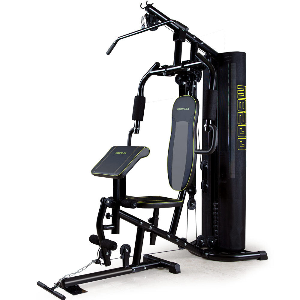 Multi-Station Home Gym with Adjustable 44kg Plates and Cushioned Seating