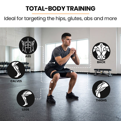 3-Piece Hip Resistance Band with Storage Bag, Grey, Dark Grey, Black Pack
