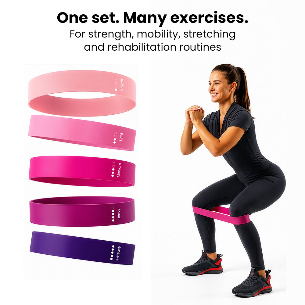 5-Piece TPE Resistance Band Set, Pink