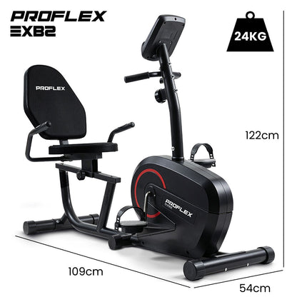 Magnetic Recumbent Exercise Bike, LCD Display, Heart Rate Sensors, Adjustable Seat, 8-Level Resistance, Comfortable Seated Home Cardio Fitness Machine