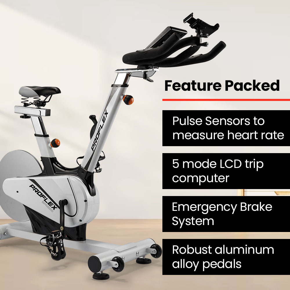 Heavy Duty Spin Bike with 13kg Flywheel, Pulse Sensors, LCD Display