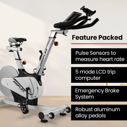 Heavy Duty Spin Bike with 13kg Flywheel, Pulse Sensors, LCD Display