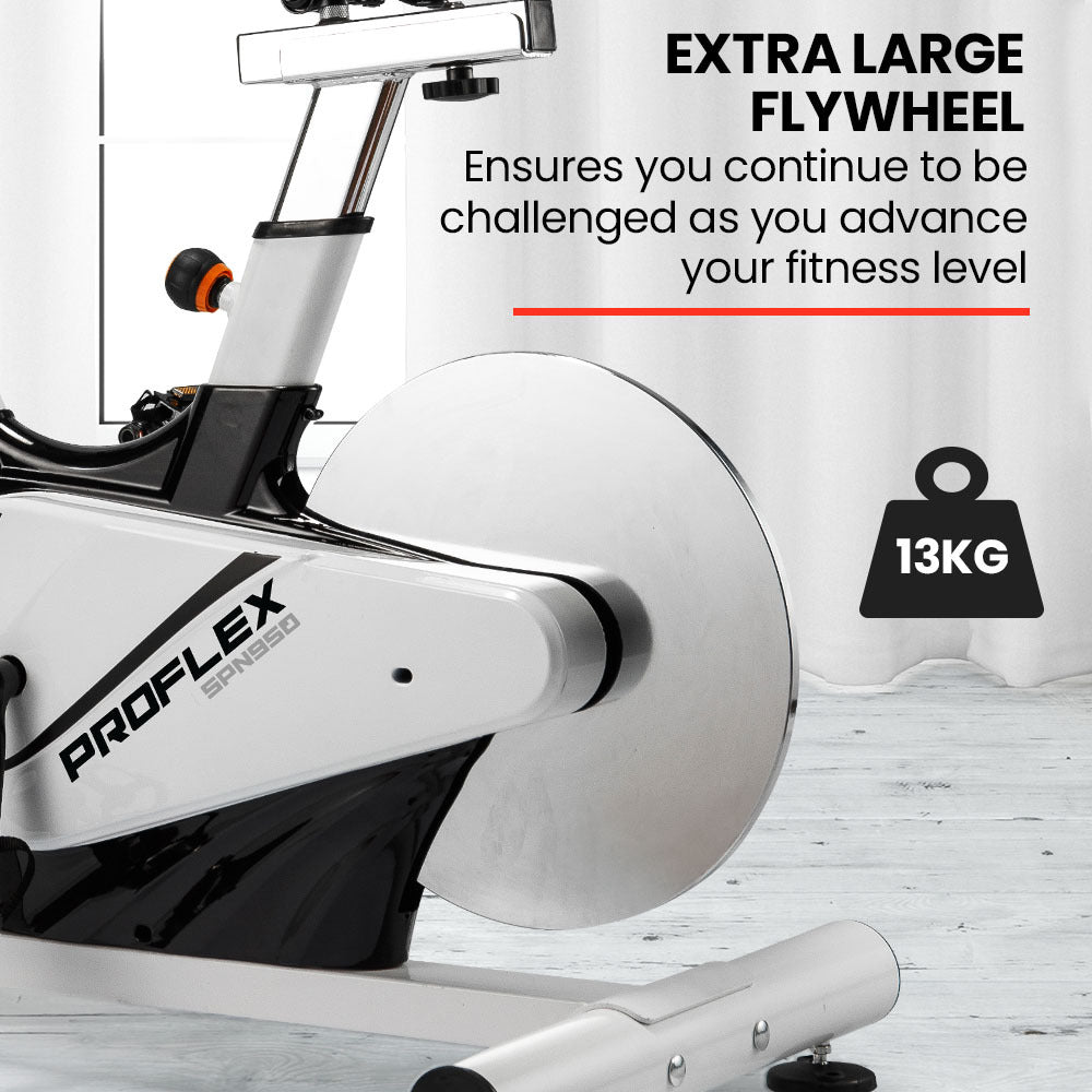Heavy Duty Spin Bike with 13kg Flywheel, Pulse Sensors, LCD Display