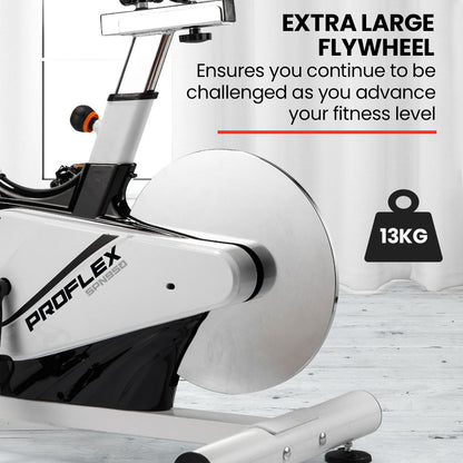 Heavy Duty Spin Bike with 13kg Flywheel, Pulse Sensors, LCD Display