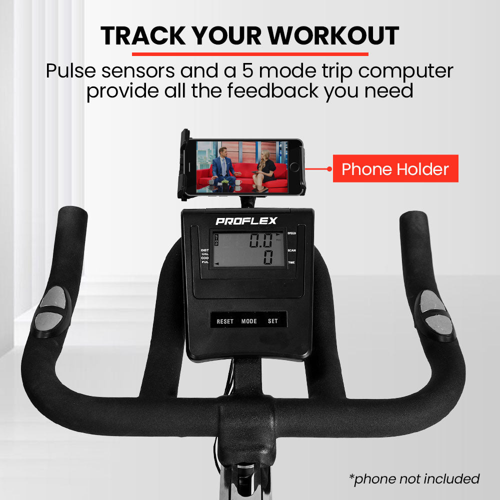 Heavy Duty Spin Bike with 13kg Flywheel, Pulse Sensors, LCD Display