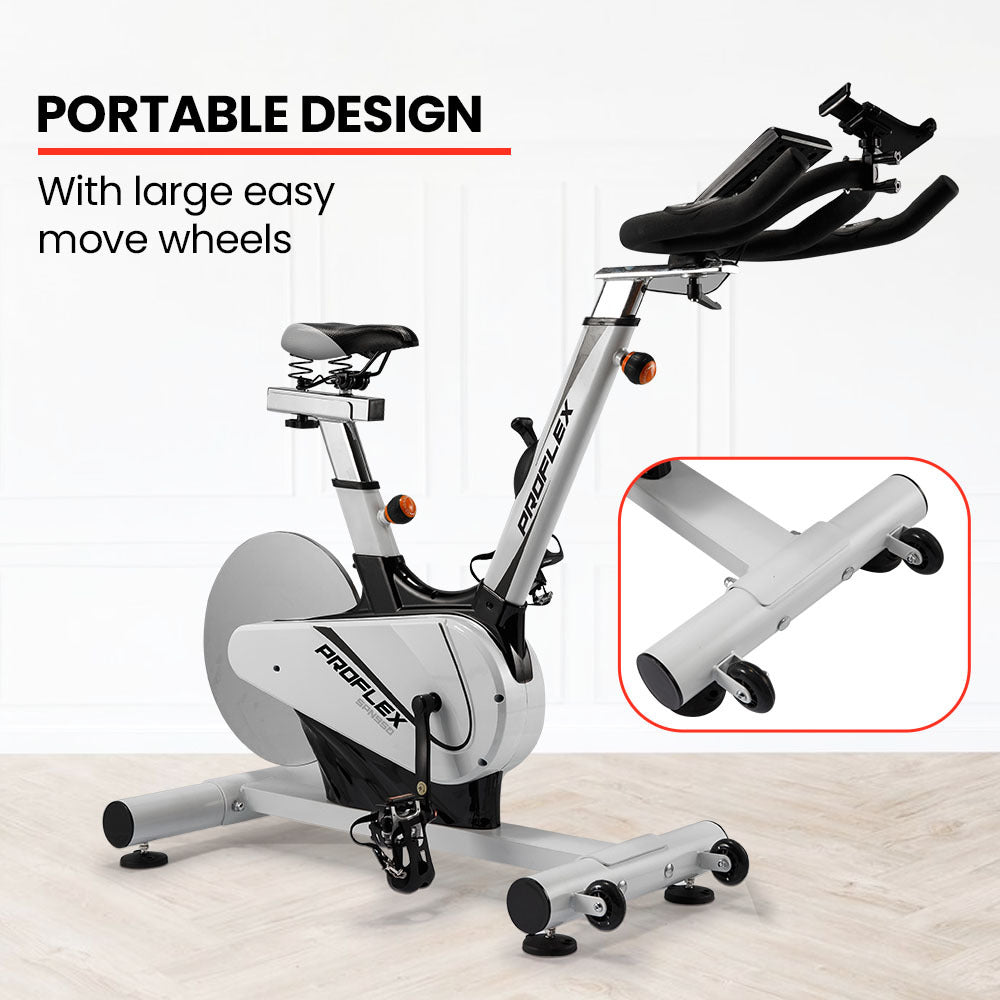Heavy Duty Spin Bike with 13kg Flywheel, Pulse Sensors, LCD Display