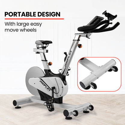 Heavy Duty Spin Bike with 13kg Flywheel, Pulse Sensors, LCD Display