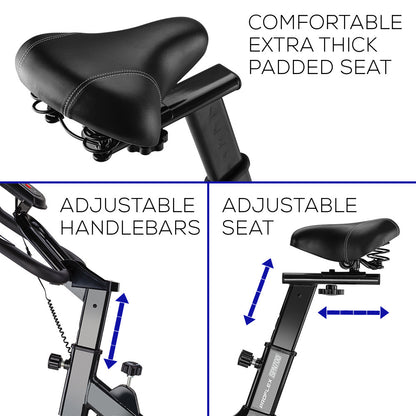 Commercial Spin Bike with 18kg Flywheel and Ergonomic Design for Home Fitness