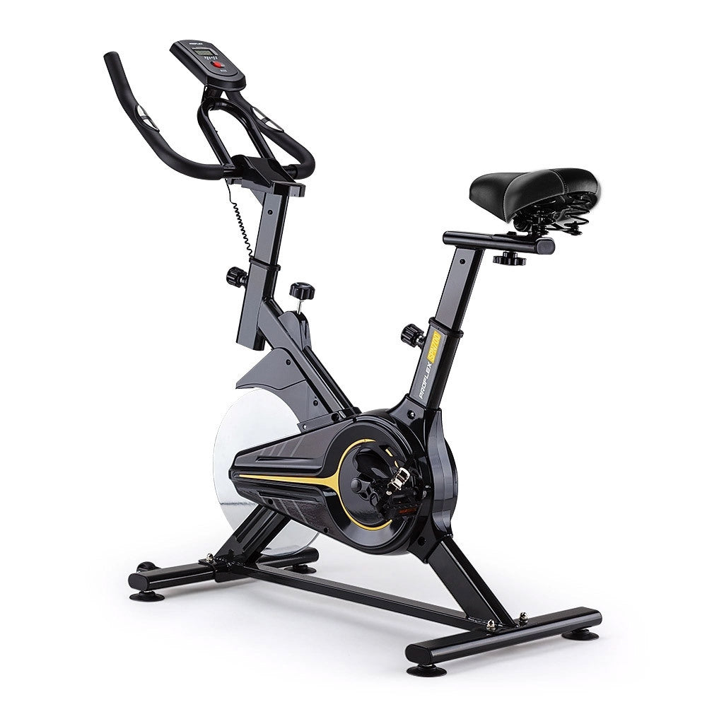 Commercial Spin Bike with Steel Flywheel and LCD Monitor for Home Gym