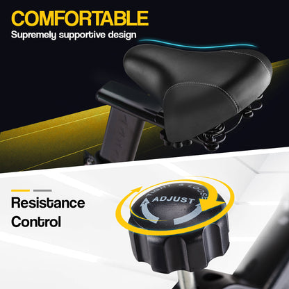 Commercial Spin Bike with Steel Flywheel and LCD Monitor for Home Gym