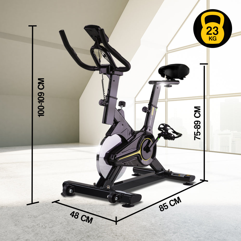 Commercial Spin Bike with Steel Flywheel and LCD Monitor for Home Gym
