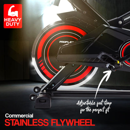 Commercial Spin Bike with Adjustable Ergonomics and 0.18m Flywheel - Red