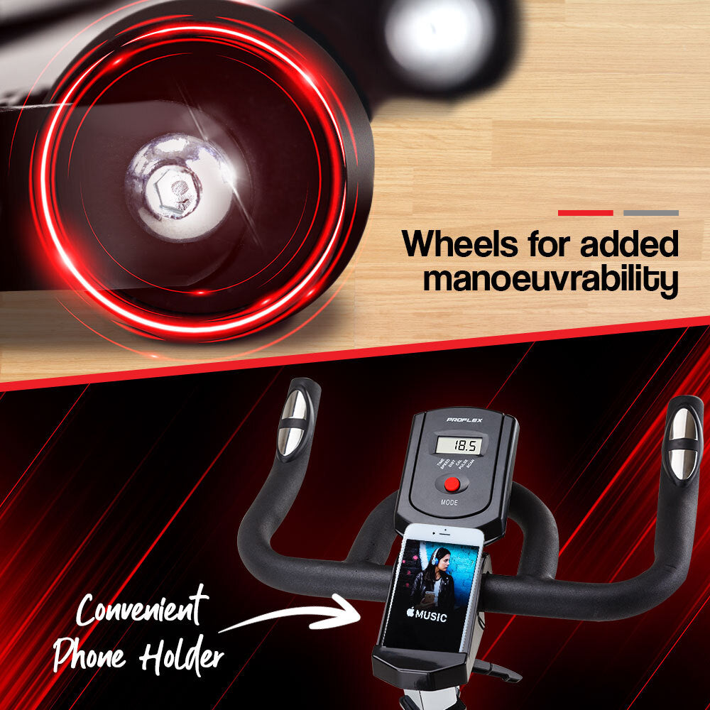 Commercial Spin Bike with Adjustable Ergonomics and 0.18m Flywheel - Red