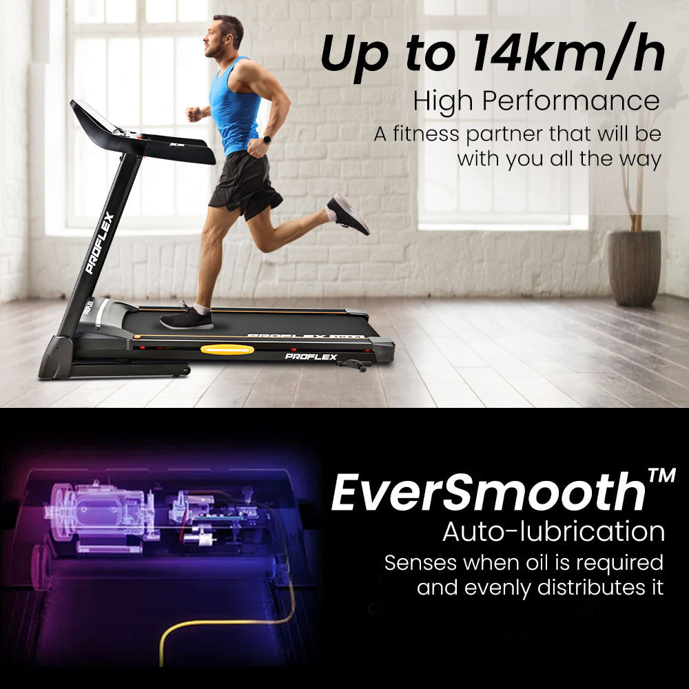 Foldable Electric Treadmill with Bluetooth, Incline, and Suspension - 2.5m