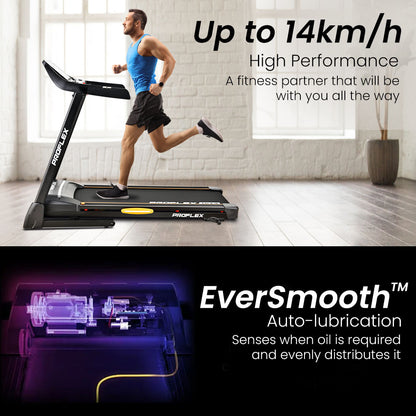 Foldable Electric Treadmill with Bluetooth, Incline, and Suspension - 2.5m