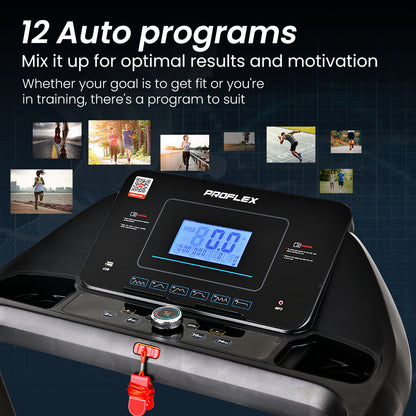 Foldable Electric Treadmill with Bluetooth, Incline, and Suspension - 2.5m