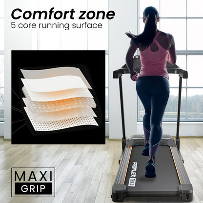 Foldable Electric Treadmill with Bluetooth, Incline, and Suspension - 2.5m