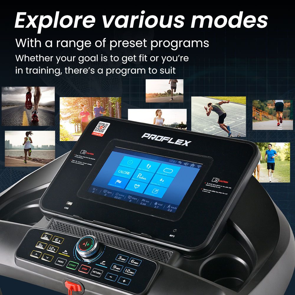 Electric Treadmill with 0.25m Display, Auto Incline, WiFi, Bluetooth, Foldable