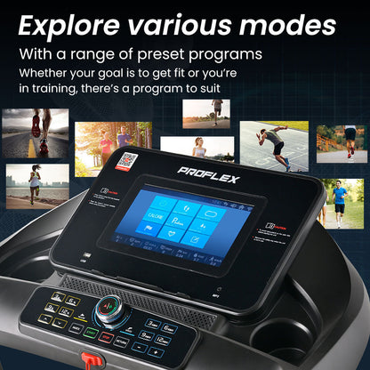 Electric Treadmill with 0.25m Display, Auto Incline, WiFi, Bluetooth, Foldable