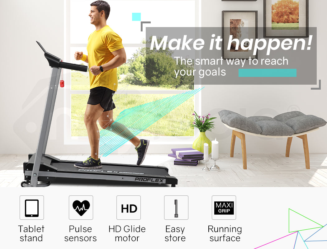 Compact Foldable Treadmill with Bluetooth & Device Stand, 1-10 km/h Speed Range
